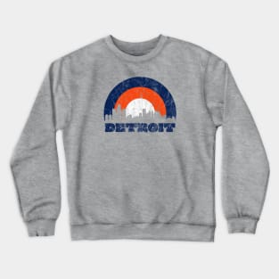 Detroit Vintage Sunrise - Baseball Colors Crewneck Sweatshirt